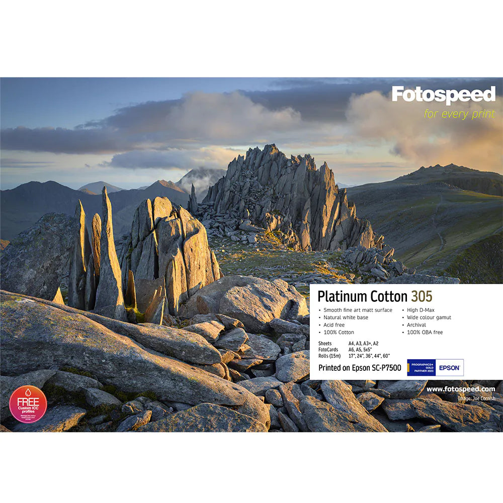Fotospeed Platinum Cotton 305 Printable Photo Paper Blank