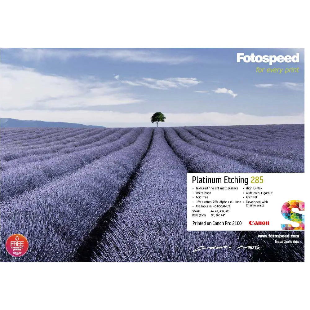 Fotospeed Platinum Etching 285 Printable Photo Paper Blank
